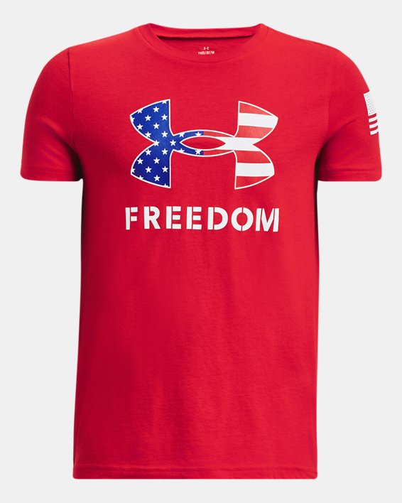 Boys' UA Freedom Logo T-Shirt, Red, pdpMainDesktop image number 0